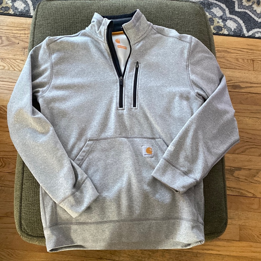 Carhartt Brand Relaxed Fit Force Extremes Grey and Black Quarter Zip - Size S